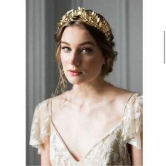 NEW Gold Leaf Grecian Tiara Crown Ethereal Bridal Bride Wedding Costume